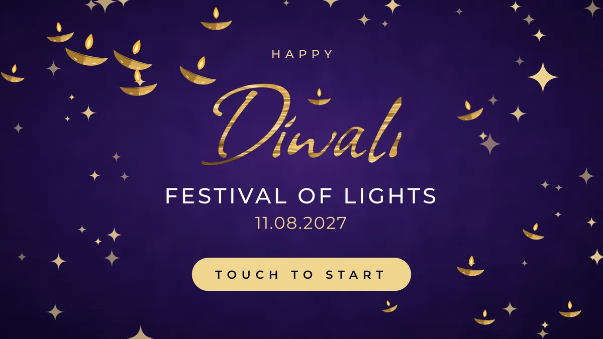 Midnight Diyas photo booth start screen